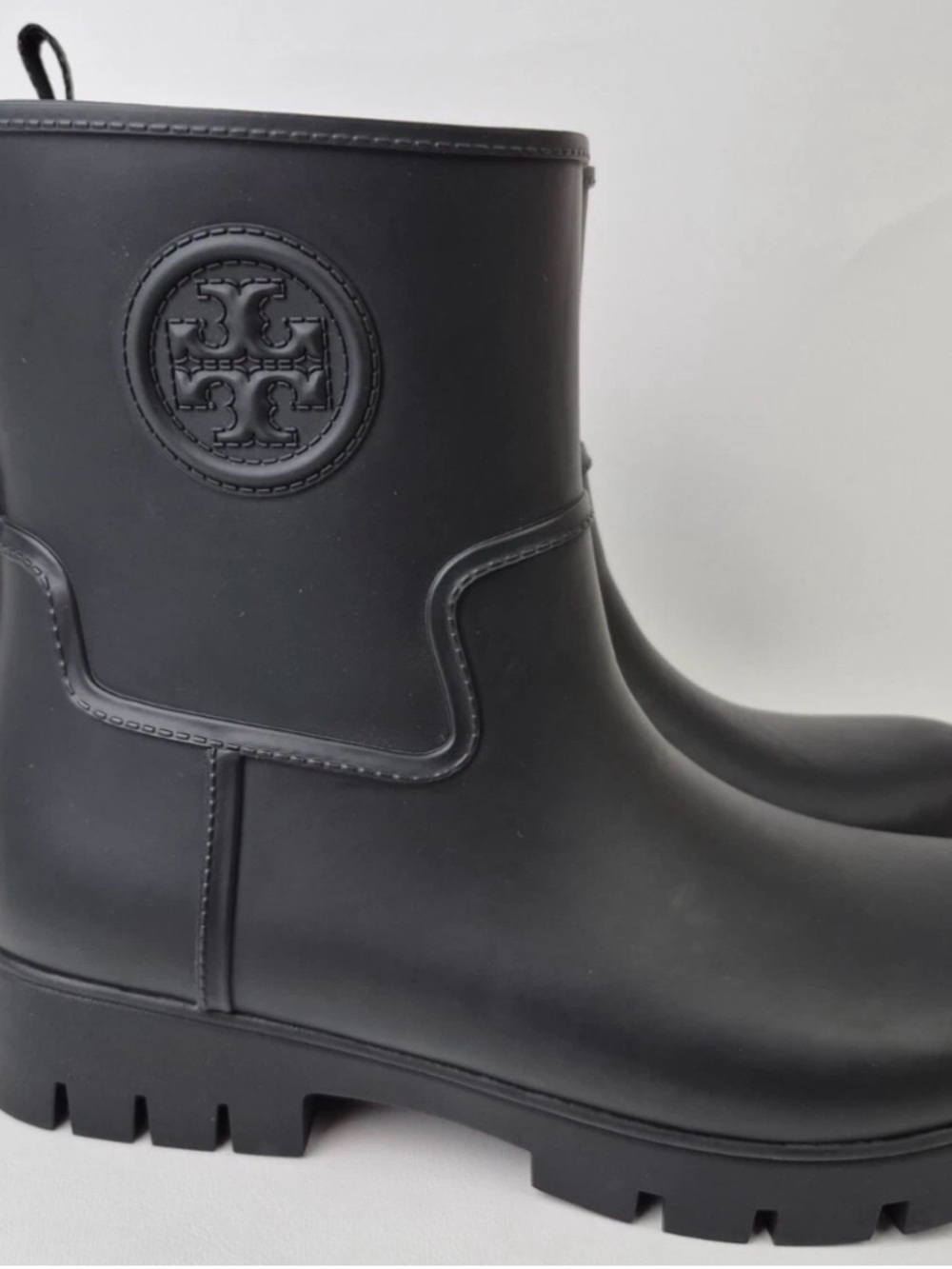 Tory Burch Matte Black Short Rain Boot